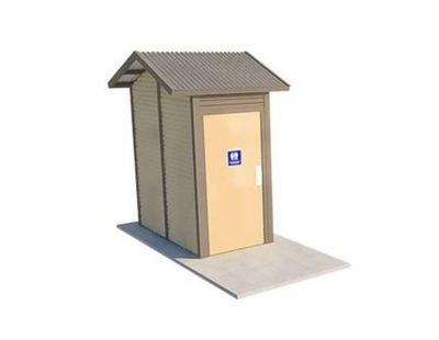 Burton 1 Compact Standard Toilet Building with Paperbark and Gully colour scheme